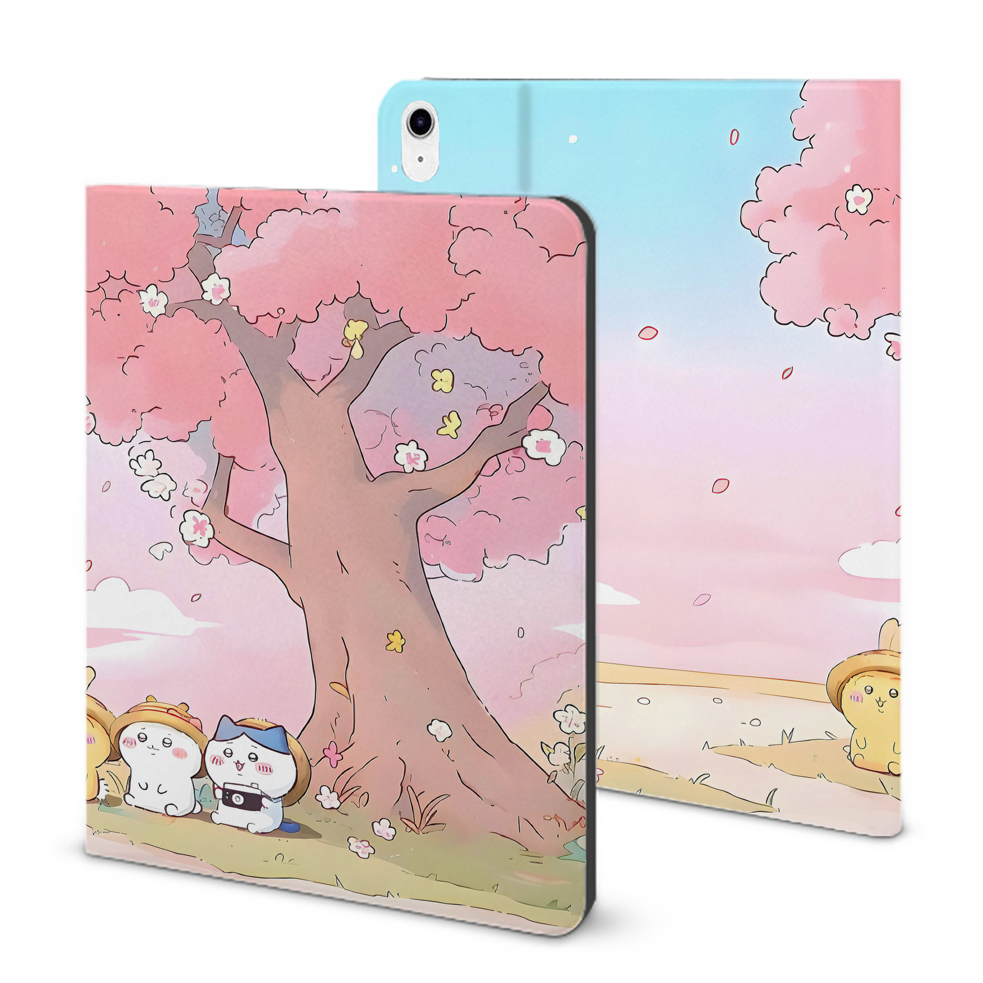 （画像用） ちいかわ Chii-kawa IPad ケース ブック型 PUレザー TPU 耐衝撃 軽量 薄型 ペン収納なし 全面保護 IPad 各モデル対応